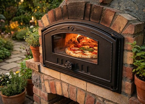 Kamintür mit glas 490x280mm - kamintür,