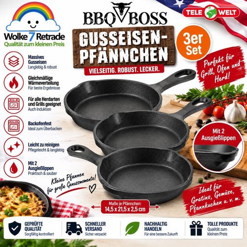 Gusseisen pfännchen 3er mini - 3er,